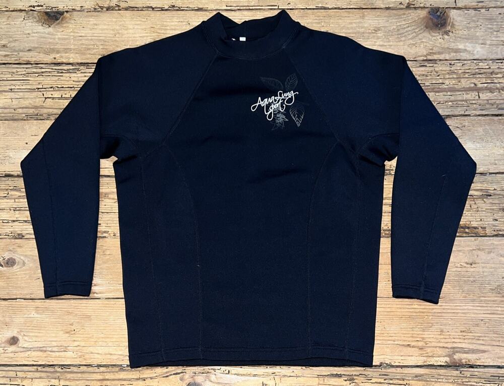 Aqua Sung sport Women’s Size Small Black Surfing Swimsuit Long sleeve Top NWOT